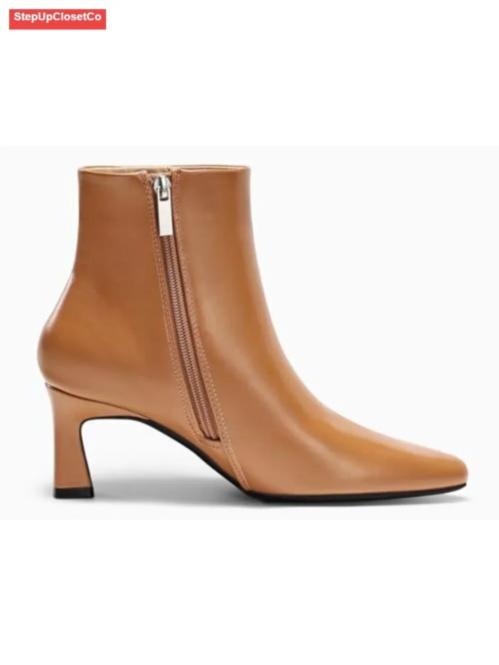 Women's Ankle Boots Kitten Low Heel Pointed Toe Side Zipper PU Leather Dress